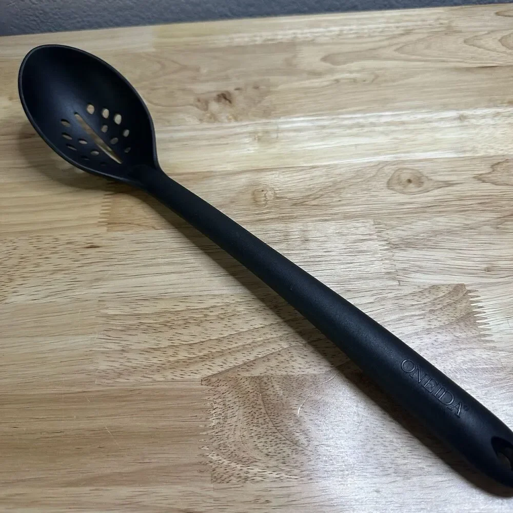 Oneida slotted serving spoon 13.5” Black Hanging